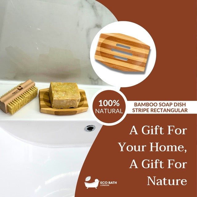 Eco Bath London Bamboo Stripes Rectangle Soap Dish