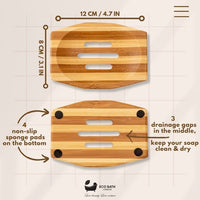 Eco Bath London Bamboo Stripes Rectangle Soap Dish
