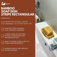 Eco Bath London Bamboo Stripes Rectangle Soap Dish