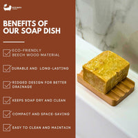 Eco Bath London Beech Wood Ridged Soap Dish