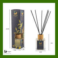 Eco Bath London Green Tea Reed Diffuser - Refreshing Room Fragrance with Notes of Bergamot and Green Tea, 100ml (3.38 Fl.Oz)