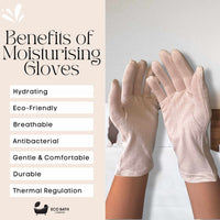 Eco Bath London Moisturising Gloves - 1 Pair, Ultra Soft Hand Gloves for Eczema & Dry Hands