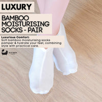 Eco Bath London Moisturising Socks - 1 Pair, Breathable Soft Foot Moisturiser Socks for Overnight Hydration