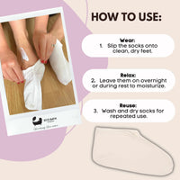 Eco Bath London Moisturising Socks - 1 Pair, Breathable Soft Foot Moisturiser Socks for Overnight Hydration