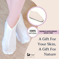 Eco Bath London Moisturising Socks - 1 Pair, Breathable Soft Foot Moisturiser Socks for Overnight Hydration