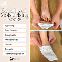 Eco Bath London Moisturising Socks - 1 Pair, Breathable Soft Foot Moisturiser Socks for Overnight Hydration
