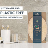 Eco Bath London Natural Loofah Pad - Exfoliating Loofah Bath Sponge for Women and Men