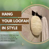 Eco Bath London Natural Loofah Pad - Exfoliating Loofah Bath Sponge for Women and Men