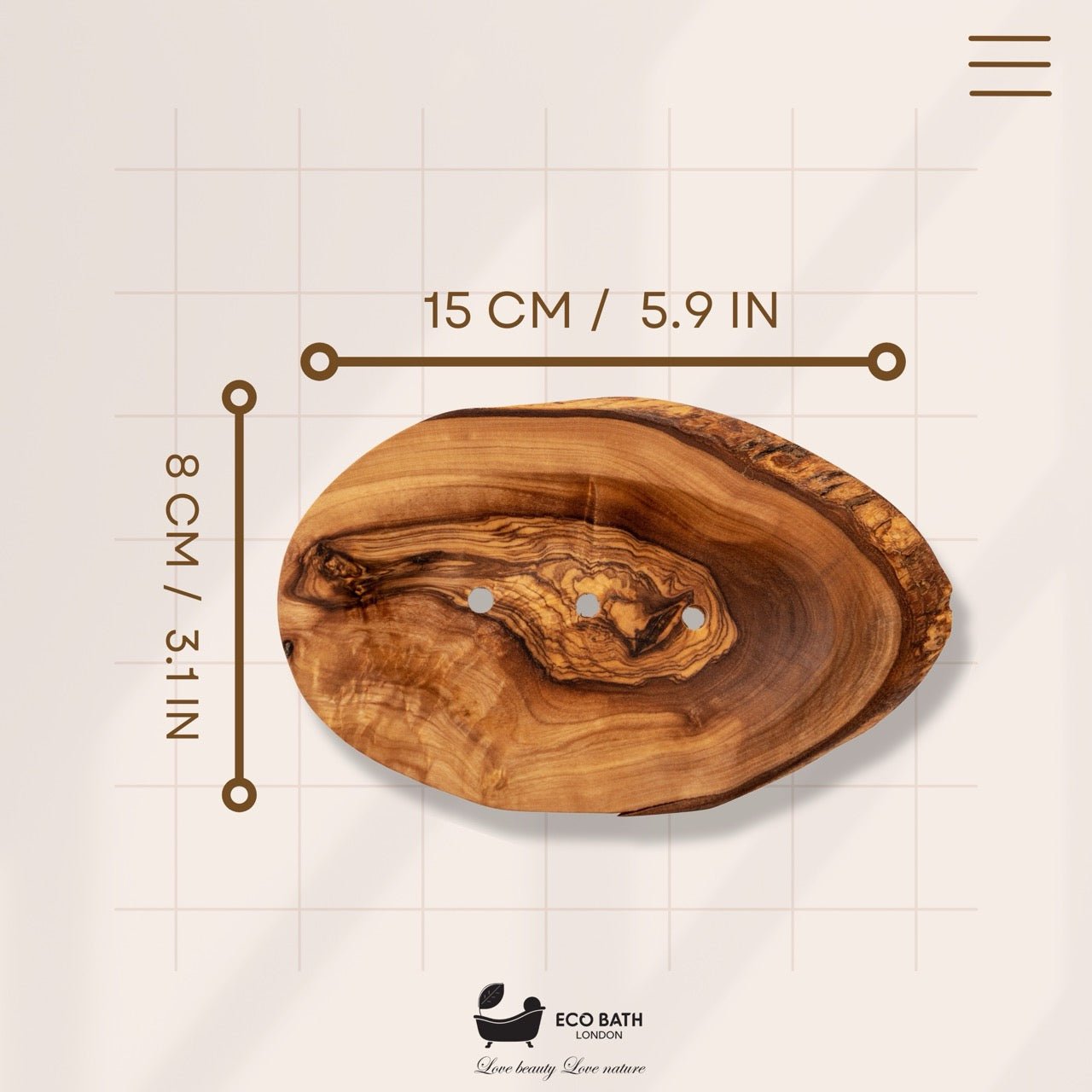 Eco Bath London Olive Wood Leaf Soap Dish