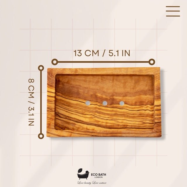 Eco Bath London Olive Wood Rectangle Soap Dish