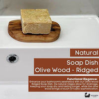 Eco Bath London Olive Wood Ridged Soap Dish