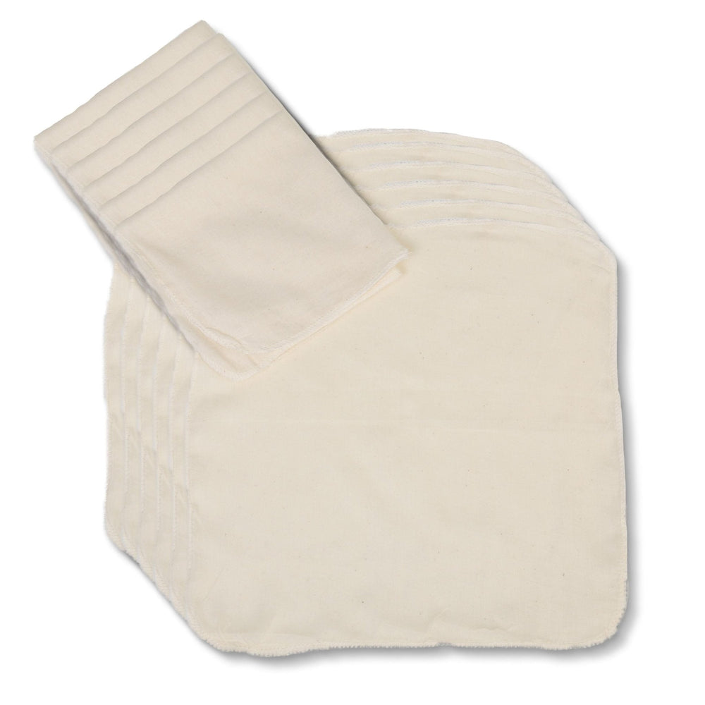 Eco Bath London Organic Cotton Muslin Face Cloth - Pack of 6, Available in Natural and White Colours