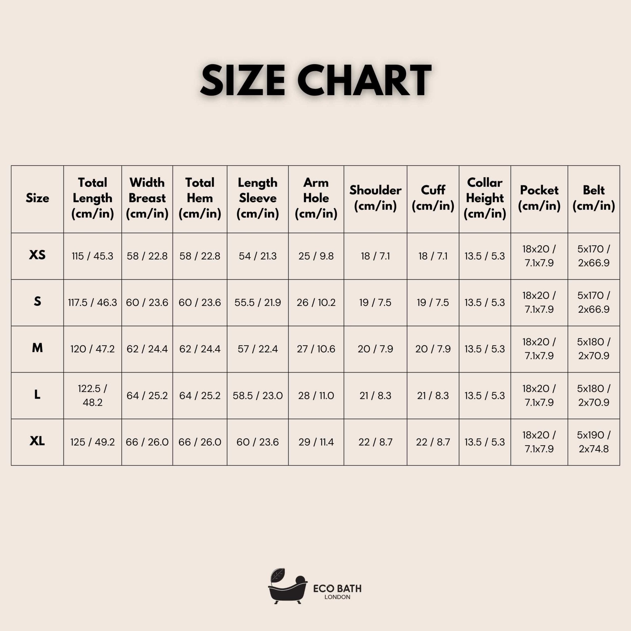 Eco Bath London Organic Cotton Shawl Collar Bath Robe - 100% Certified Organic Cotton