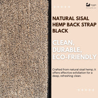 Eco Bath  Natural Sisal Hemp Back Strap Black