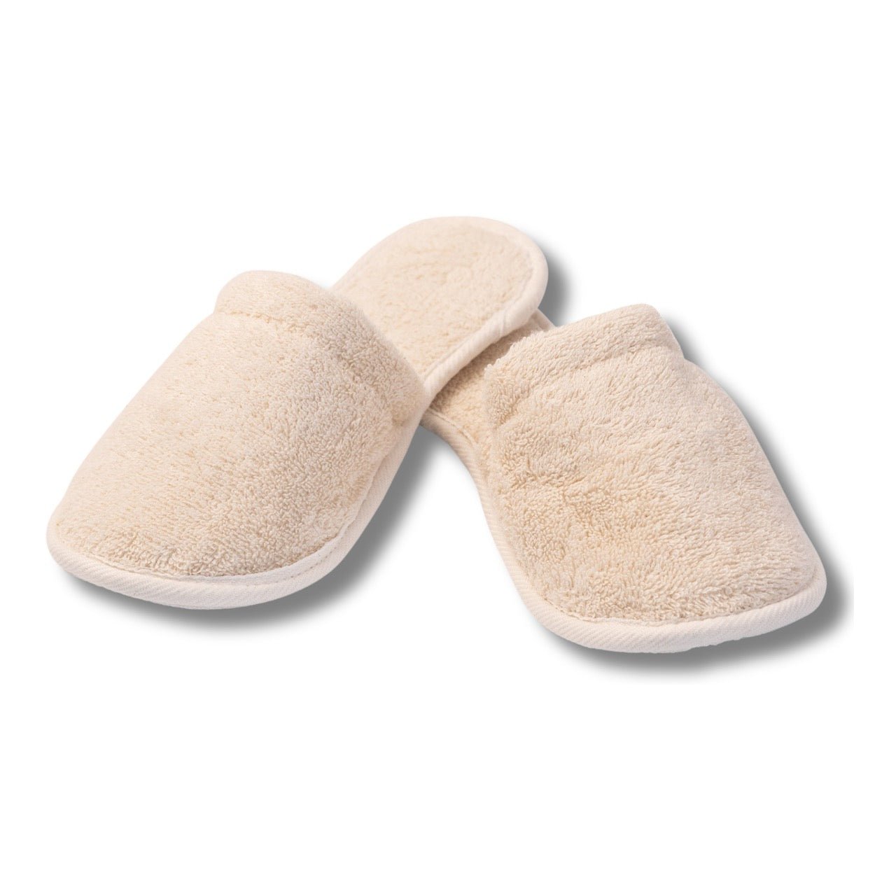 Eco Bath London Natural Toweling Slippers - Luxury 100% Organic Cotton Indoor Slippers for Bath and Home