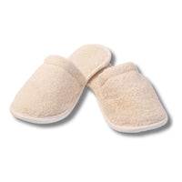 Eco Bath London Natural Toweling Slippers - Luxury 100% Organic Cotton Indoor Slippers for Bath and Home