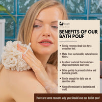 Eco Bath London Ramie Bath Puff - Soft Body Scrubber Bath Sponge