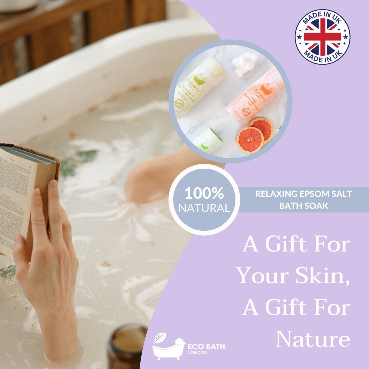 Eco Bath London Relaxing Epsom Salt Bath Soak - Tube