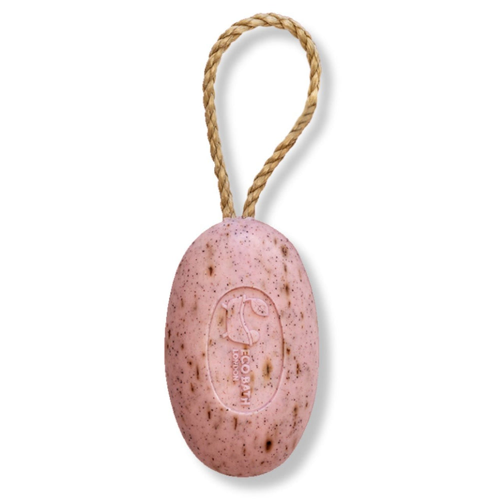 Eco Bath London Rose Soap on a Rope 220g - Luxurious and Eco Friendly Body Wash Bar with Shea Butter