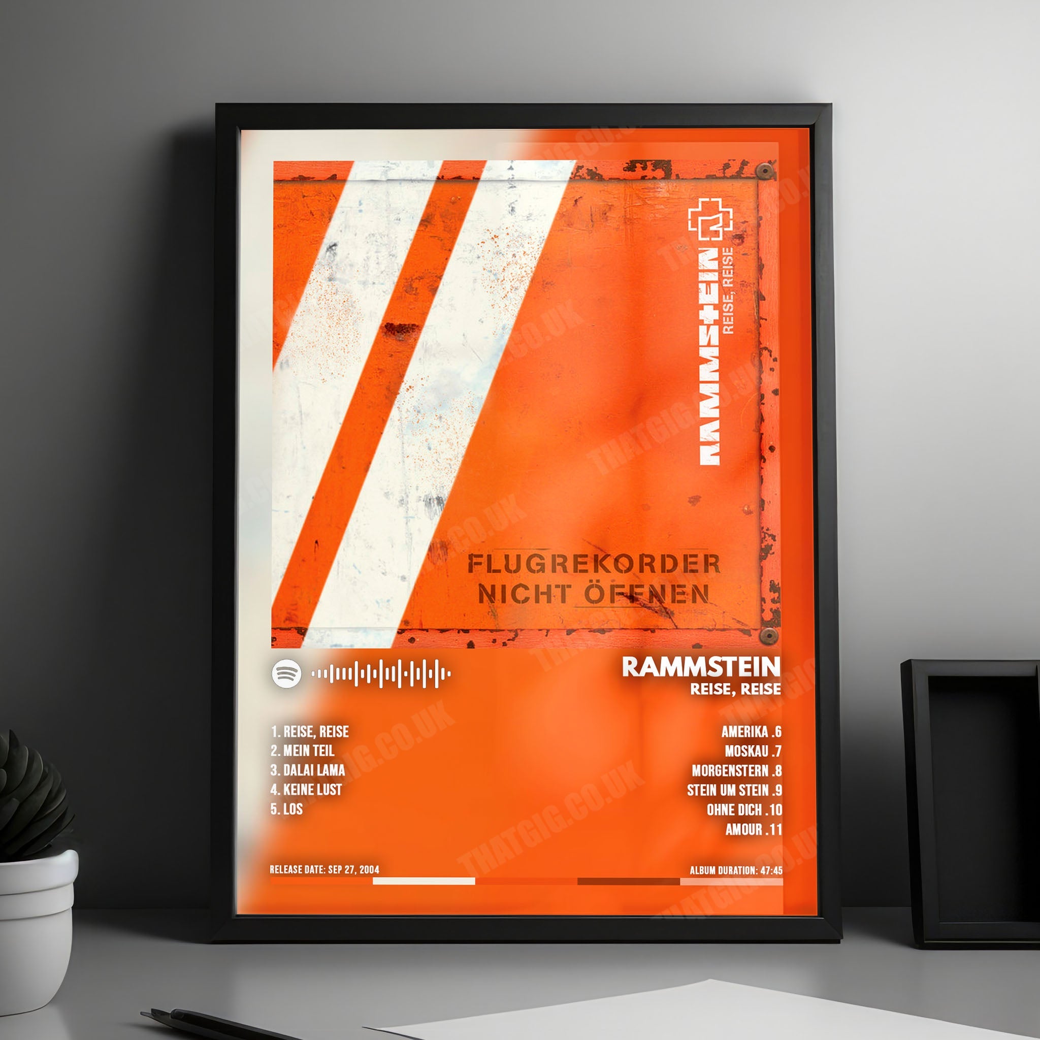 Rammstein "Reise, Reise" Album Cover Poster - with Complete Tracklist