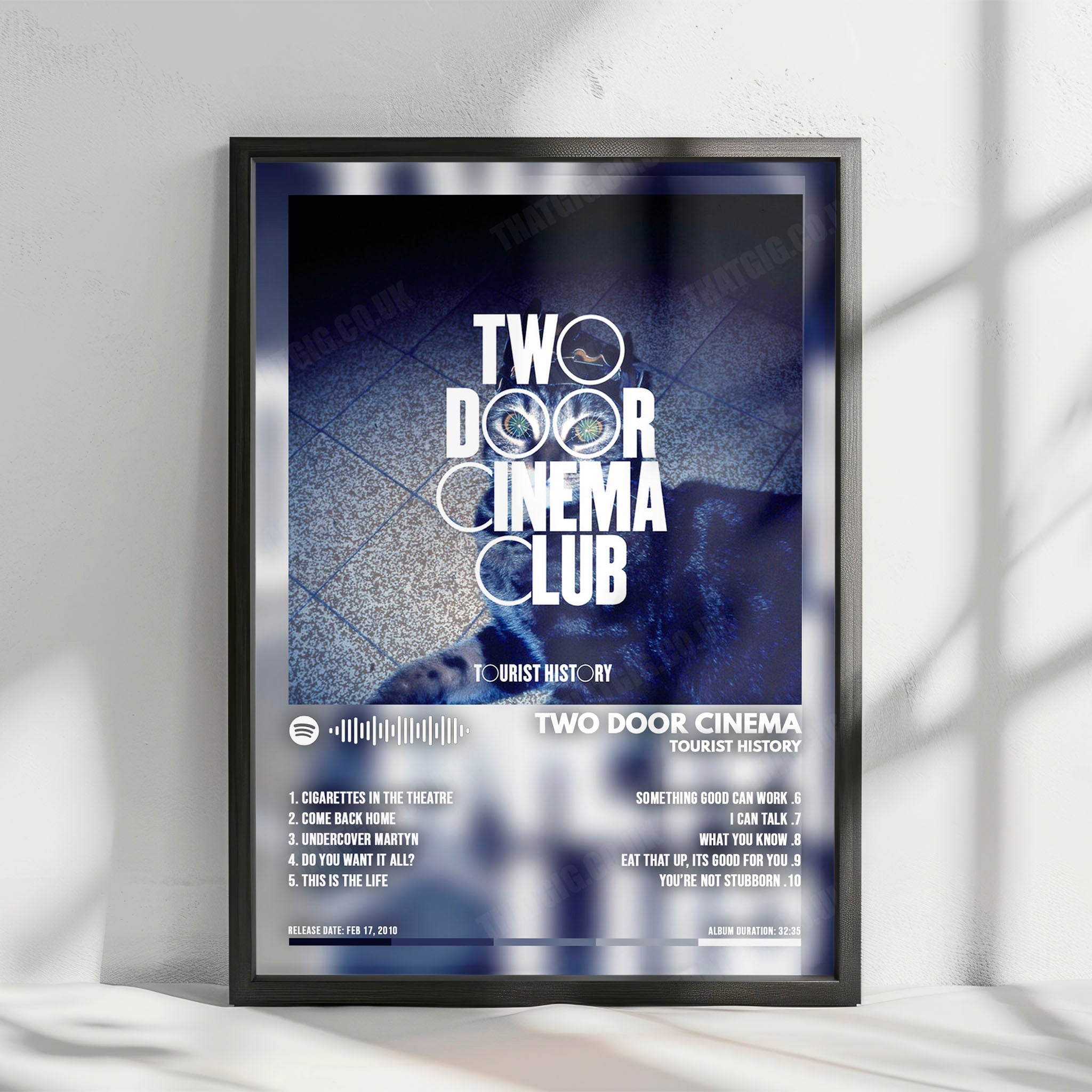 Two Door Cinema Club "Tourist History" Album Cover Poster - with Complete Tracklist