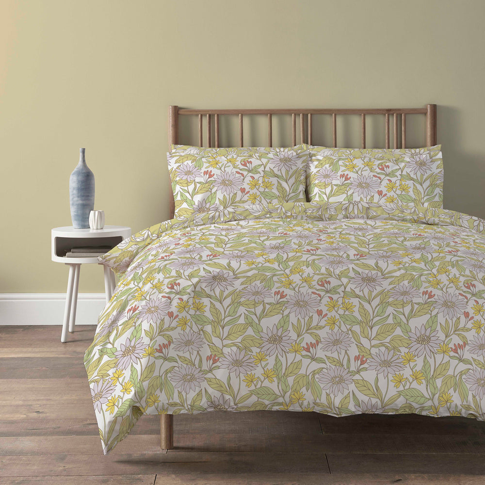 Elinor Lilac Duvet Cover Set Super Soft Floral Printed Bedding with Pillow Cases Easy Care Bed Linen by OLIVIA ROCCO