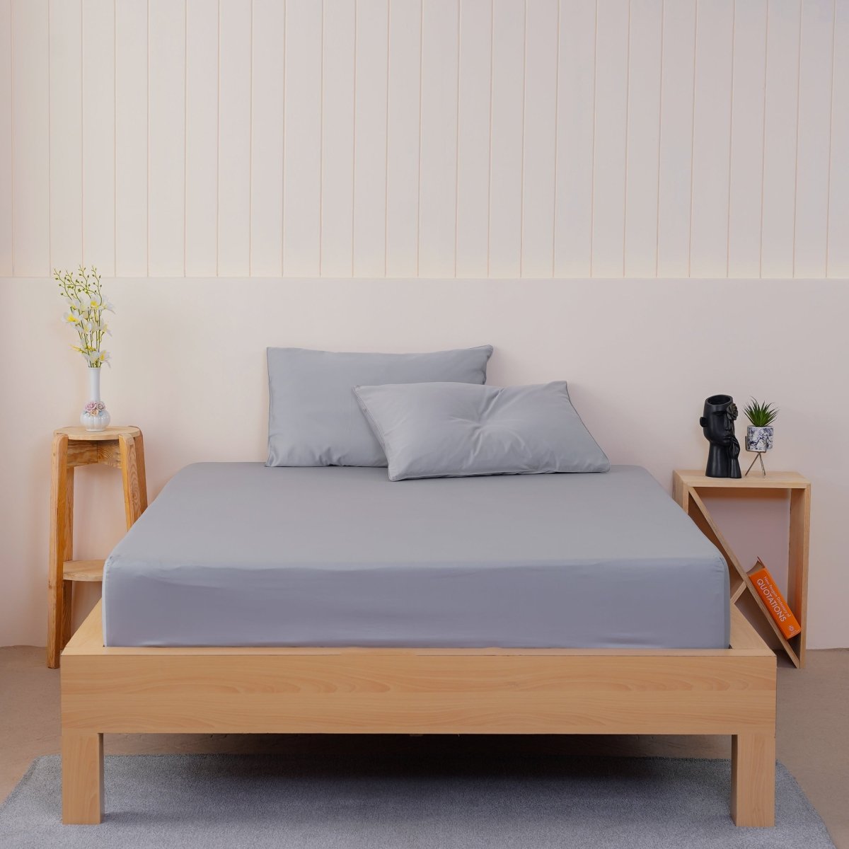 Ella Cotton Dove Grey Luxury Fitted Sheet - 100% Long-Staple Cotton