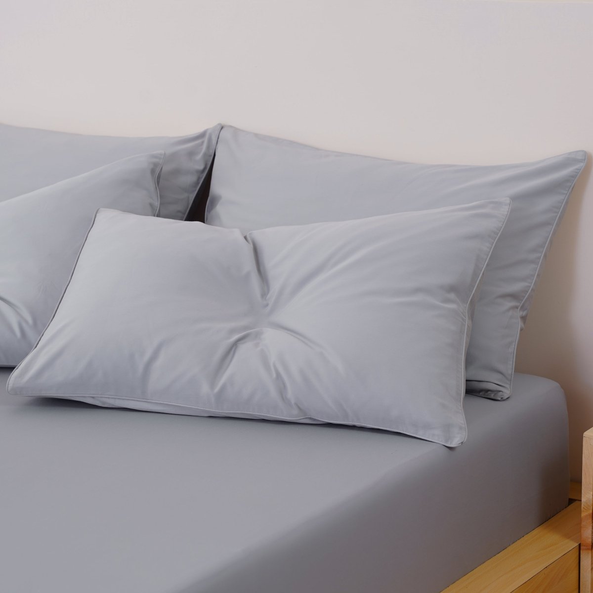 Ella Cotton Dove Grey Luxury Pillowcases Set