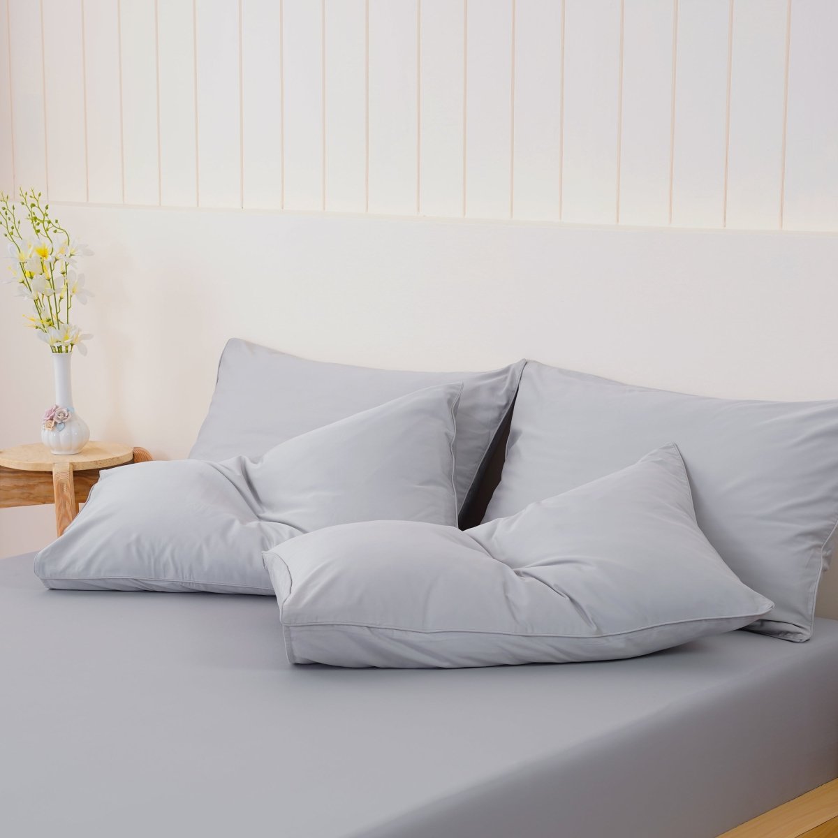 Ella Cotton Dove Grey Luxury Pillowcases Set