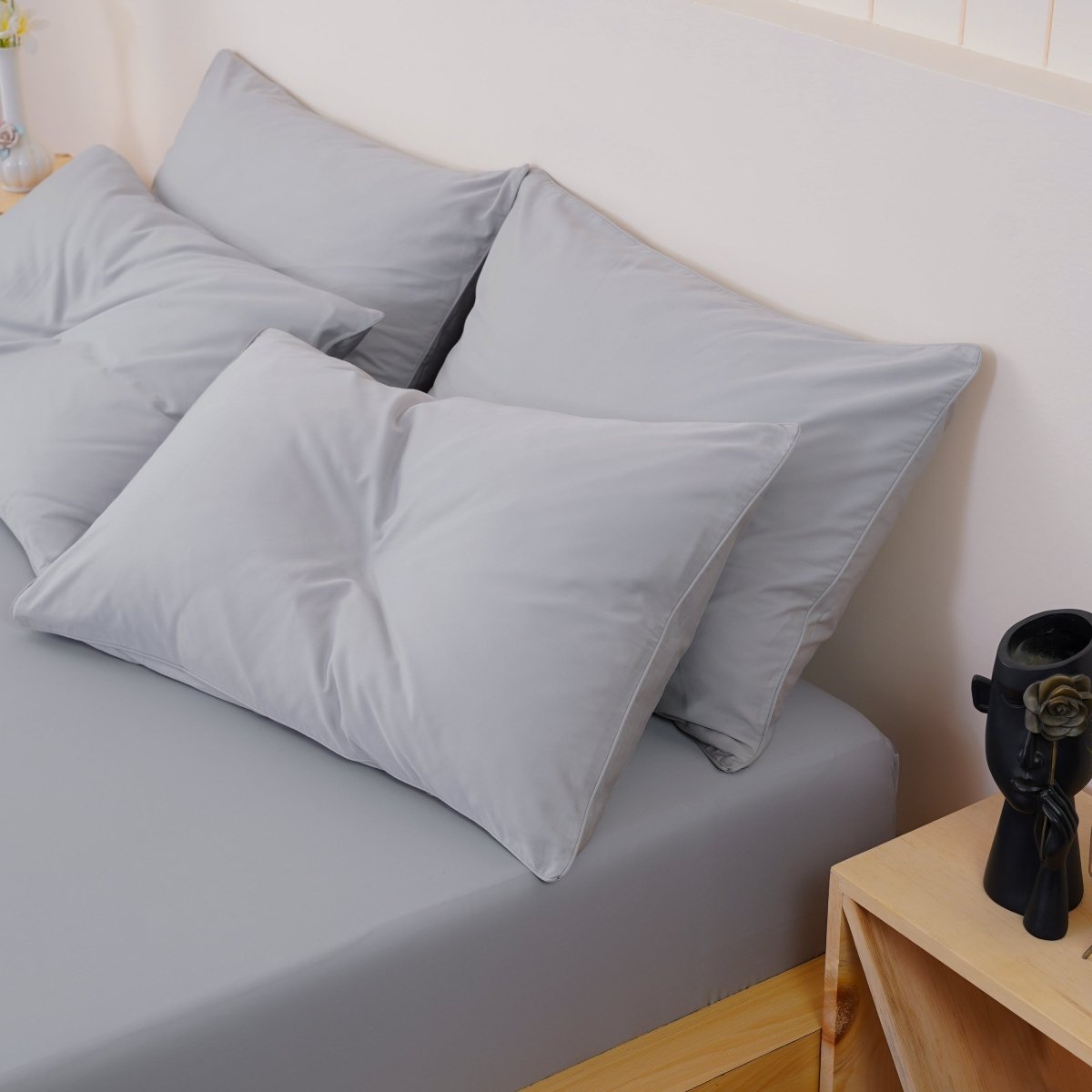 Ella Cotton Dove Grey Luxury Pillowcases Set