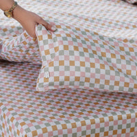 Ella Cotton Gems Checkerboard Duvet Cover: A Luxurious Harmony of Comfort and Style