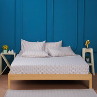 Ella Cotton Gems Checkerboard Fitted Sheet – Luxurious 400-Thread-Count Comfort