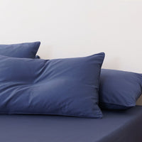 Ella Cotton Midnight Blue Luxury Pillowcases - Pair of Elegance and Comfort