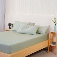 Ella Cotton Sage Green Luxury Fitted Sheet - Ultimate Comfort & Style