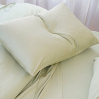 Ella Cotton Sage Green Luxury Pillowcases - Pair of 100% Long-Staple Cotton