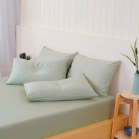 Ella Cotton Sage Green Luxury Pillowcases - Pair of 100% Long-Staple Cotton