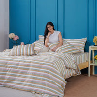 Ella Cotton Serene Stripe Duvet Cover - Luxury 100% Cotton Elegance for Your Bedroom