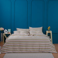 Ella Cotton Serene Stripe Duvet Cover - Luxury 100% Cotton Elegance for Your Bedroom
