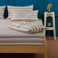 Ella Cotton Serene Stripe Luxury Pillowcases Pair
