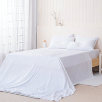 Ella Cotton Luxurious White Flat Sheet