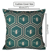 Emerald Bees Weather-Resistant Waterproof Outdoor Cushions for Patio Garden Sofa or Indoor Seating by OLIVIA ROCCO