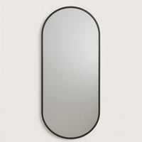 Emi - Full Length Black Metal Runway Oval Mirror - 180cm x 80cm