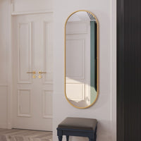 Emi - Full Length Gold Metal Runway Oval Mirror - 150cm x 60cm