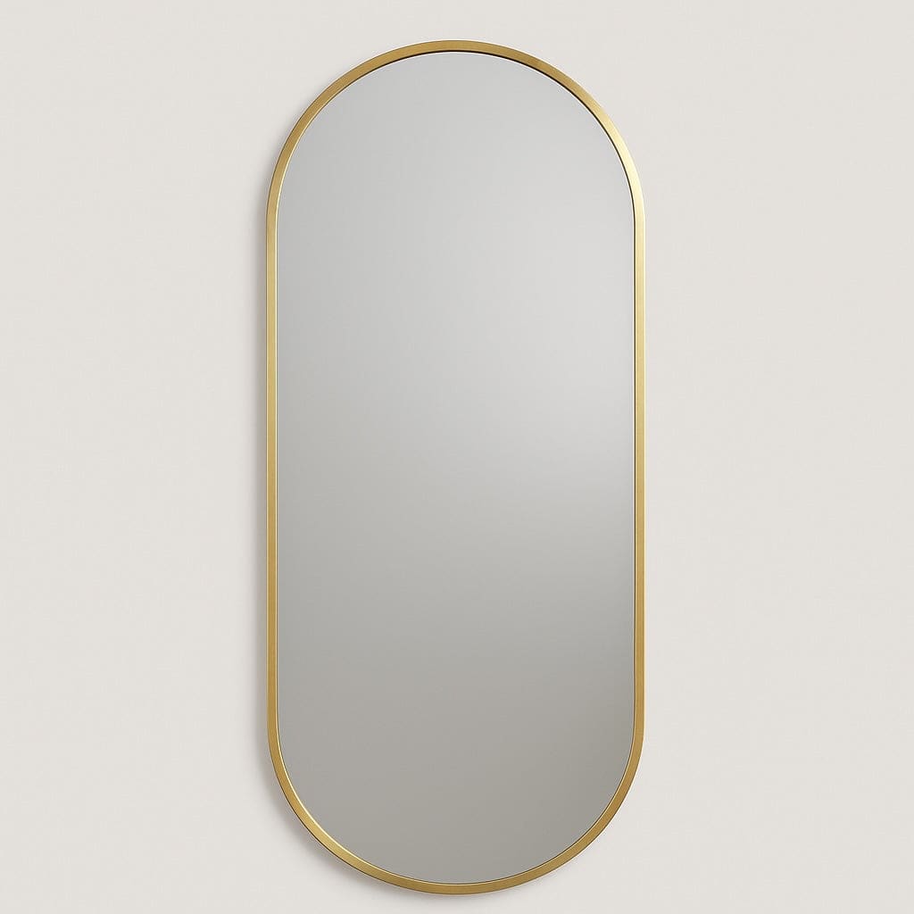 Emi - Full Length Gold Metal Runway Oval Mirror - 180cm x 80cm