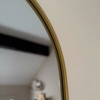 Emi Gold Metal Double Arched Oval Wall Mirror - 120cm x 40cm