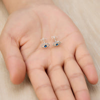 Evil Eye Earrings Created with Zircondia® Crystals