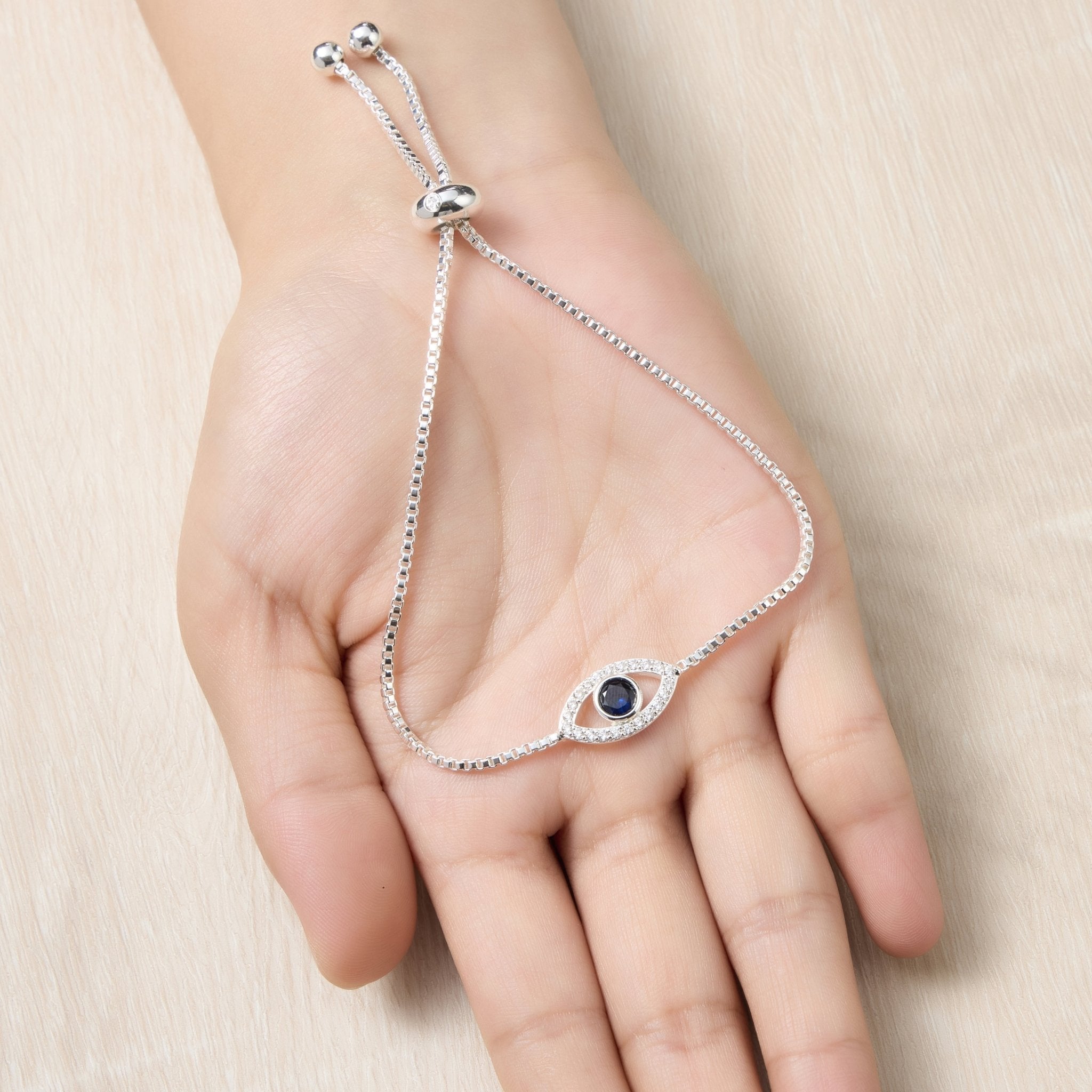 Evil Eye Friendship Bracelet Created with Zircondia® Crystals