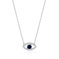 Evil Eye Necklace Created with Zircondia® Crystals
