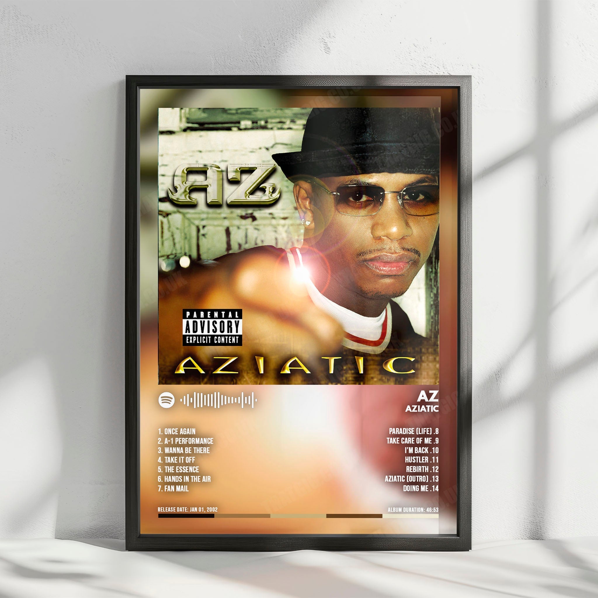 AZ "Aziatic" Album Cover Poster - with Complete Tracklist
