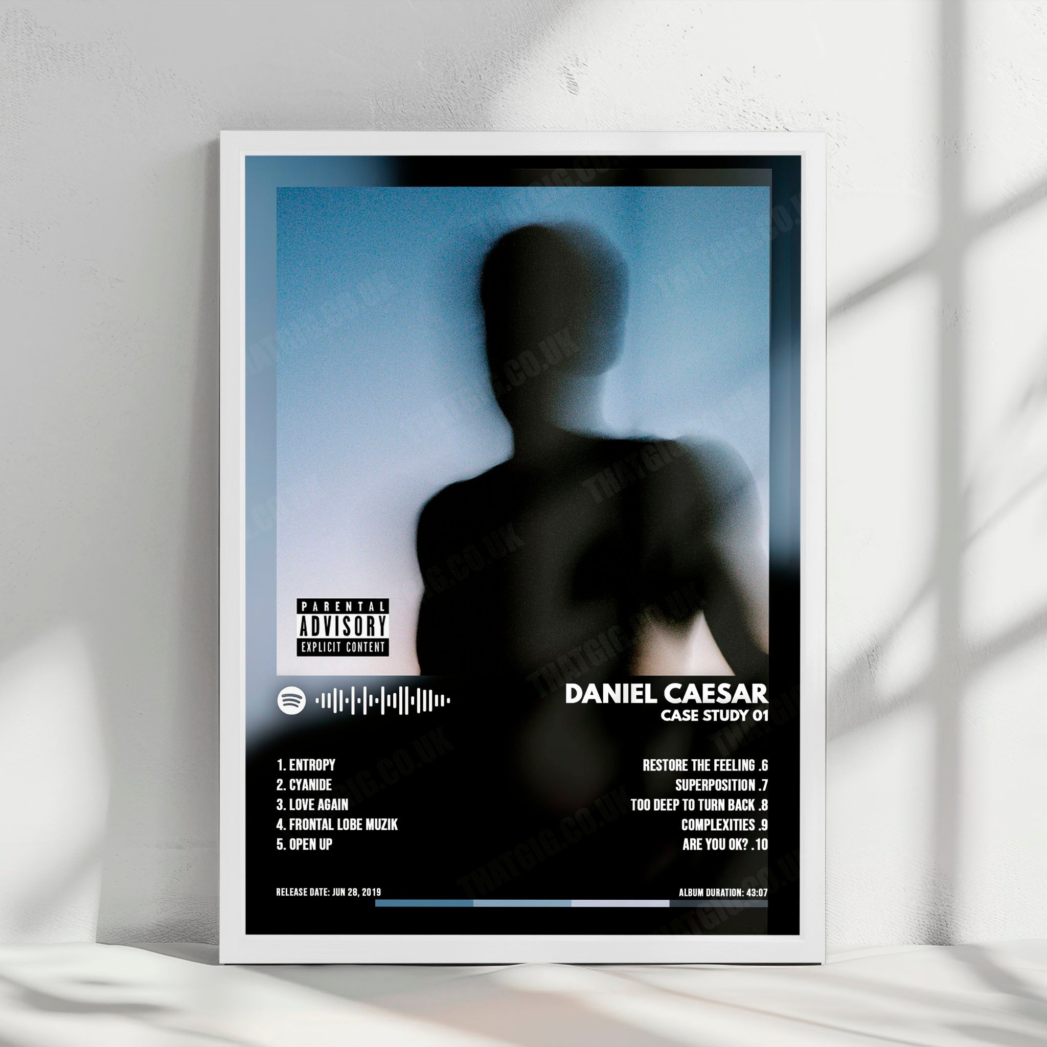 Daniel Caesar "CASE STUDY 01" Album Cover Poster - with Complete Tracklist